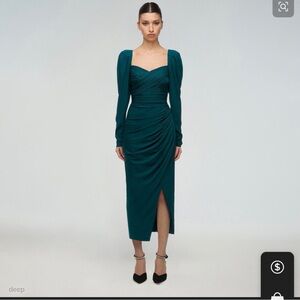 Self Portrait Iris midi dress in emerald